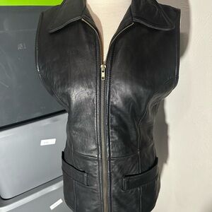 Black Leather Vest